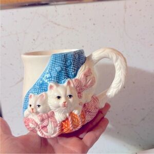 Cat Themed Ceramic Mug vintage 80s